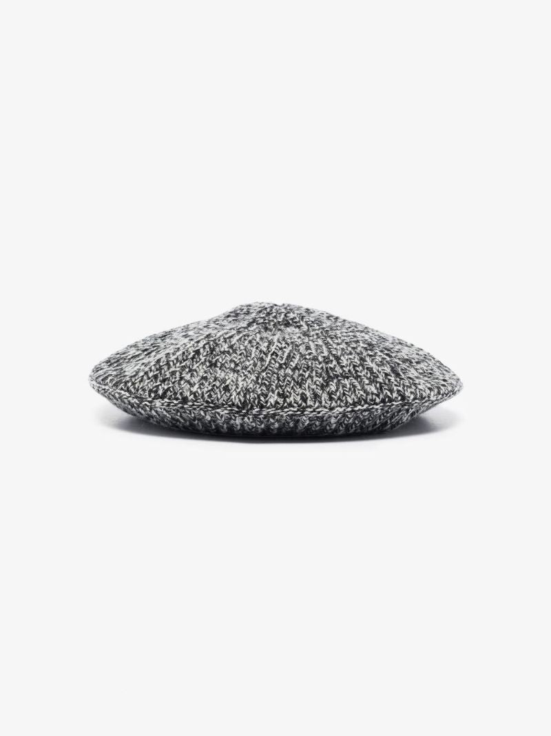 Grey Recycled Knit Beret