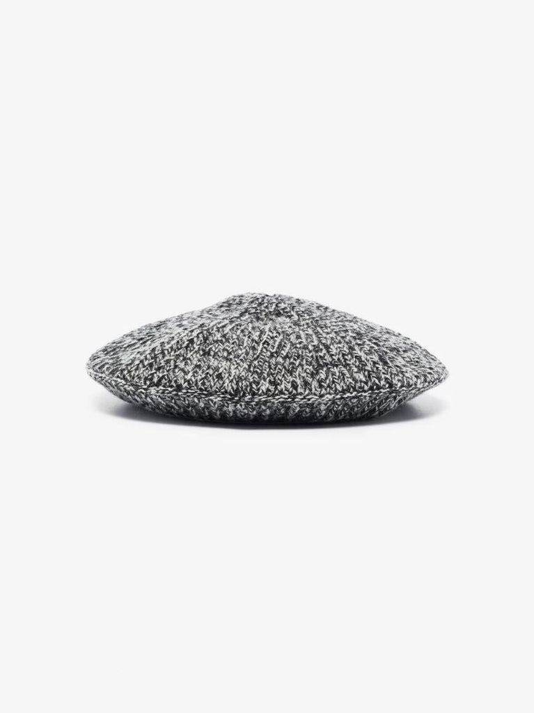 Grey Recycled Knit Beret