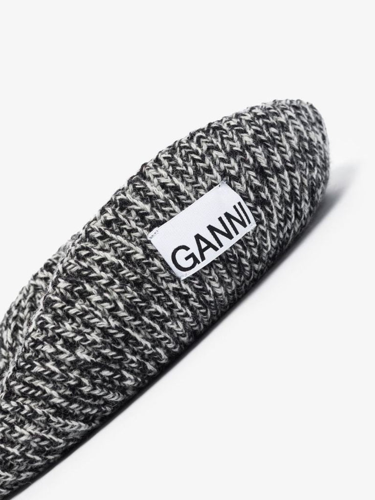 Grey Recycled Knit Beret