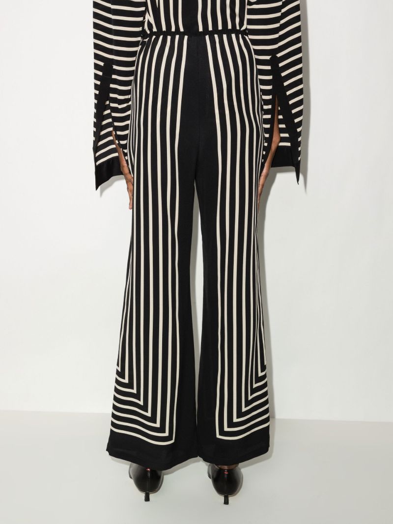 Monogram Jacquard Silk Wide Leg Trousers
