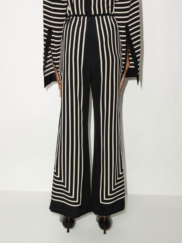 Monogram Jacquard Silk Wide Leg Trousers