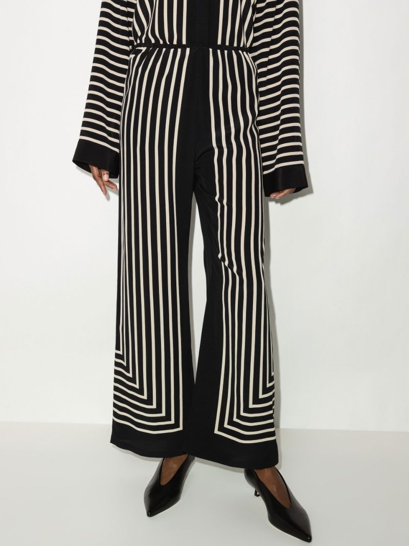 Monogram Jacquard Silk Wide Leg Trousers