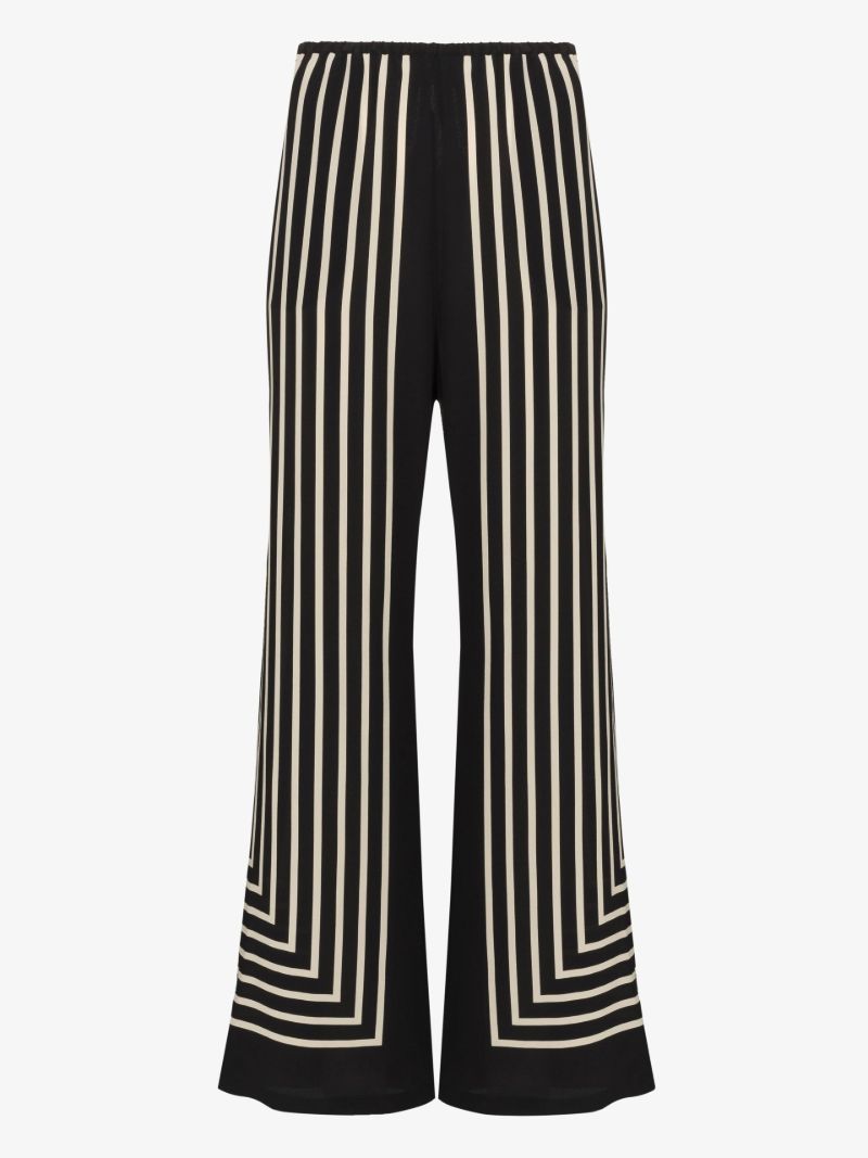 Monogram Jacquard Silk Wide Leg Trousers