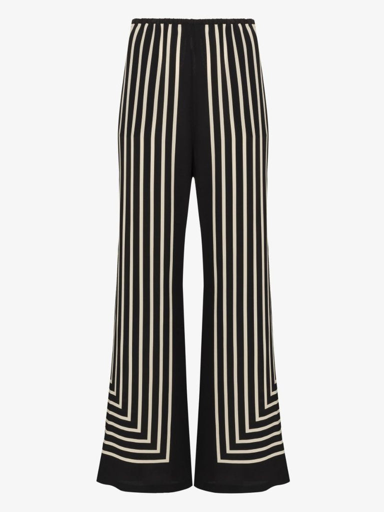 Monogram Jacquard Silk Wide Leg Trousers