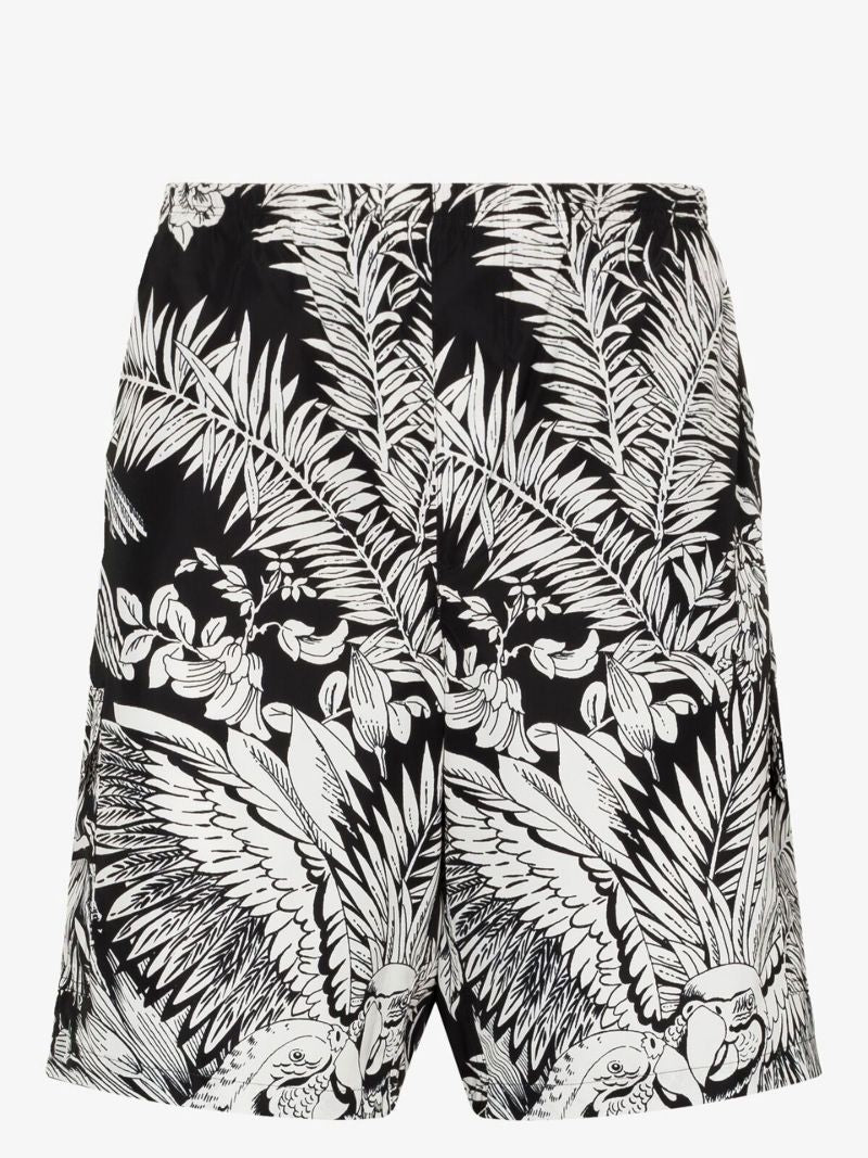 White Printed Swim Shorts