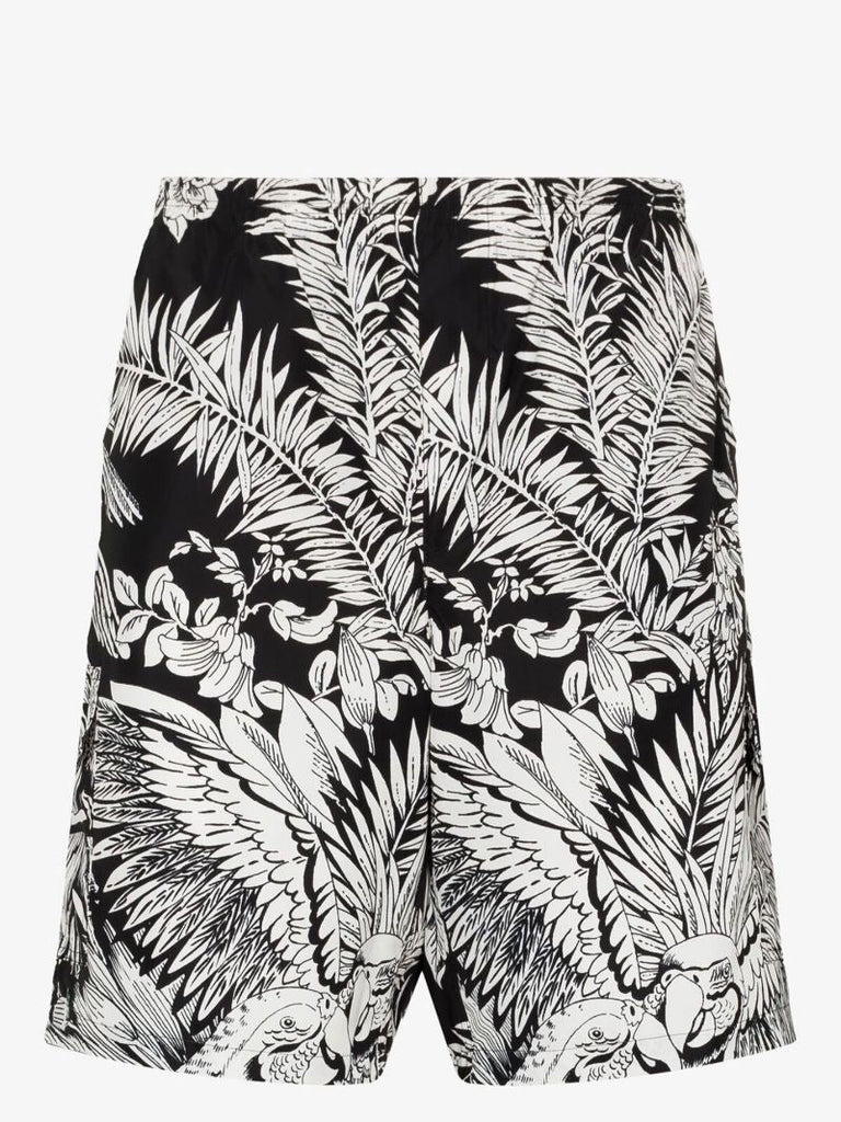 White Printed Swim Shorts