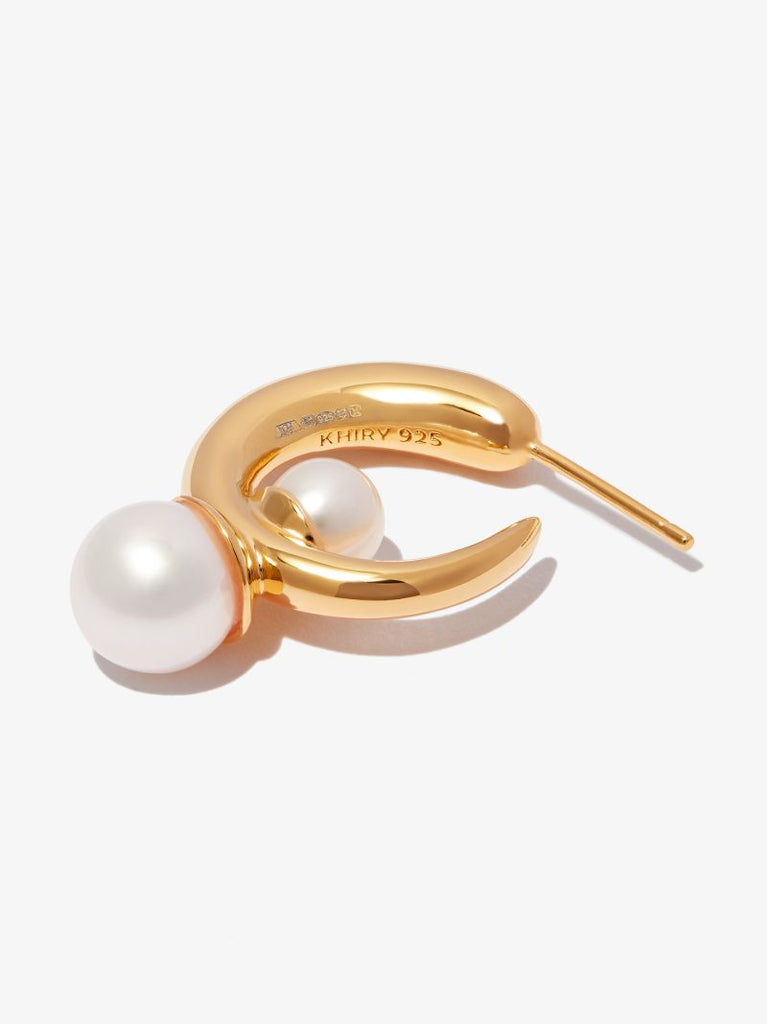 Gold Vermeil Tiny Isha Pearl Hoop Earrings