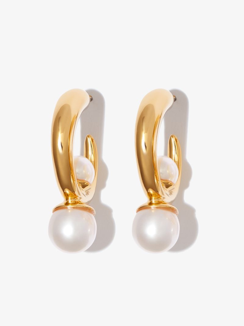 Gold Vermeil Tiny Isha Pearl Hoop Earrings