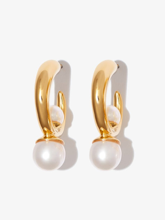 Gold Vermeil Tiny Isha Pearl Hoop Earrings