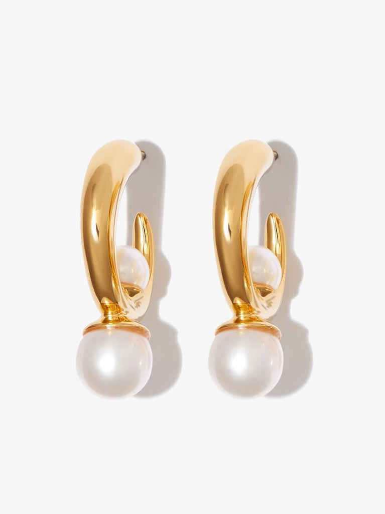 Gold Vermeil Tiny Isha Pearl Hoop Earrings