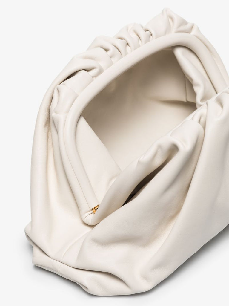 White Teen Pouch Leather Clutch Bag
