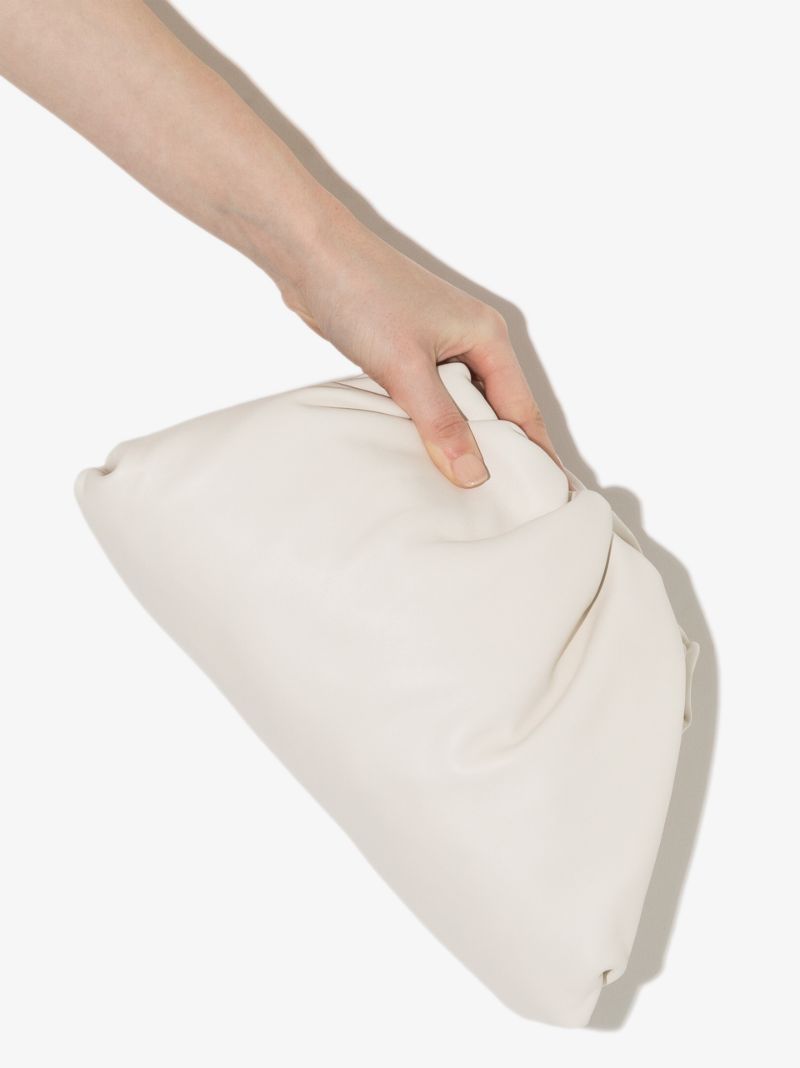 White Teen Pouch Leather Clutch Bag