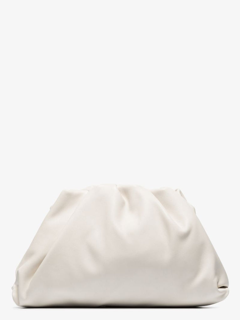 White Teen Pouch Leather Clutch Bag