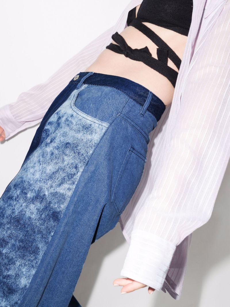 Panelled Wide Leg Jeans