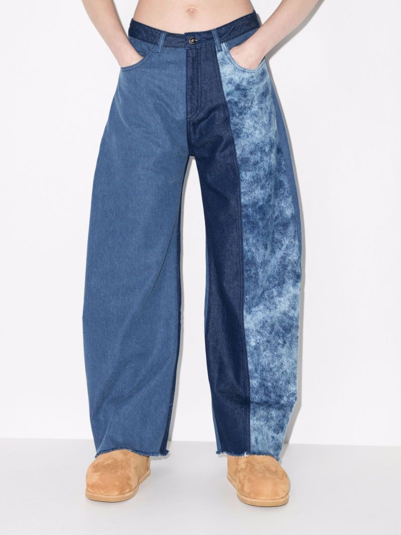 Panelled Wide Leg Jeans