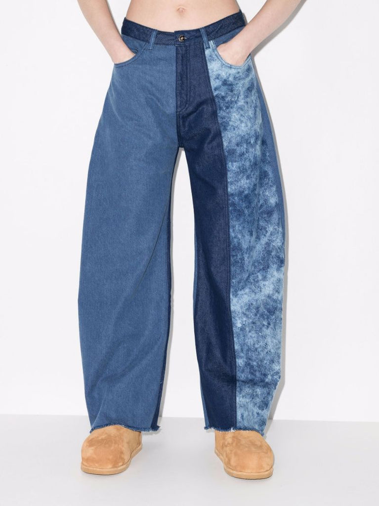 Panelled Wide Leg Jeans