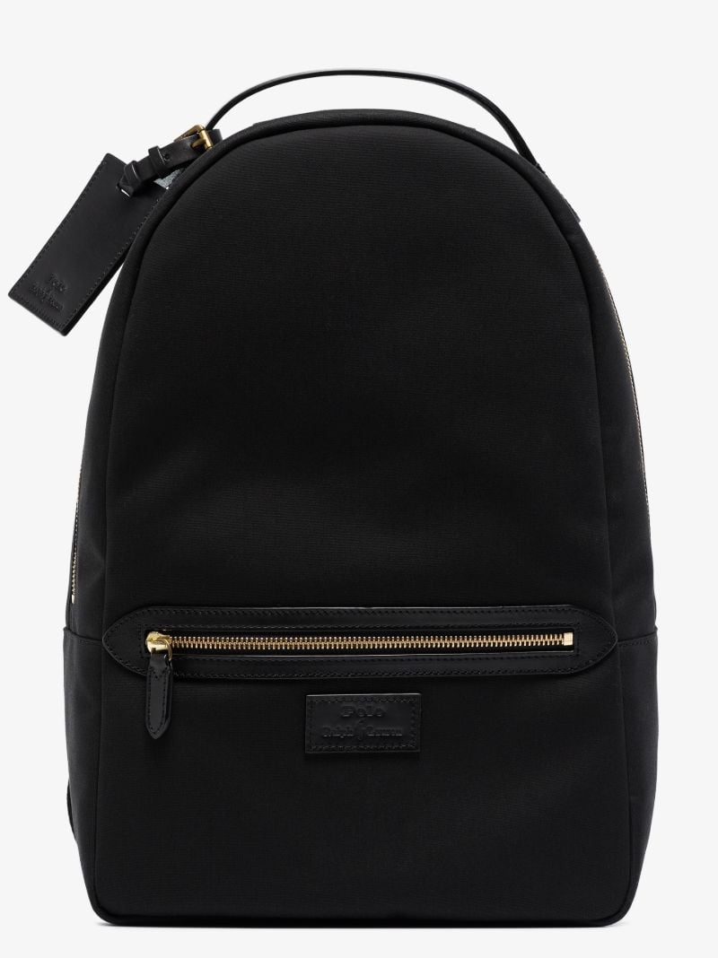 Black Logo Canvas Backpack