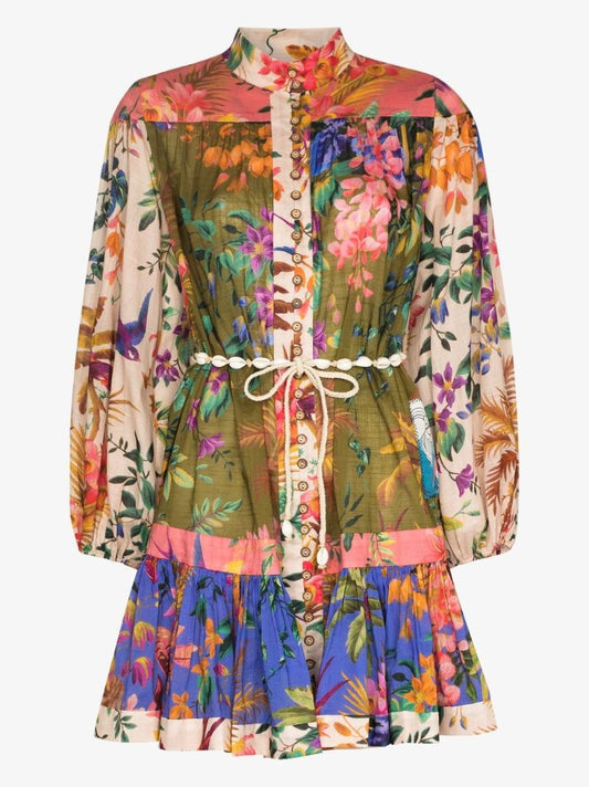 Tropicana Patchwork Cotton Mini Dress