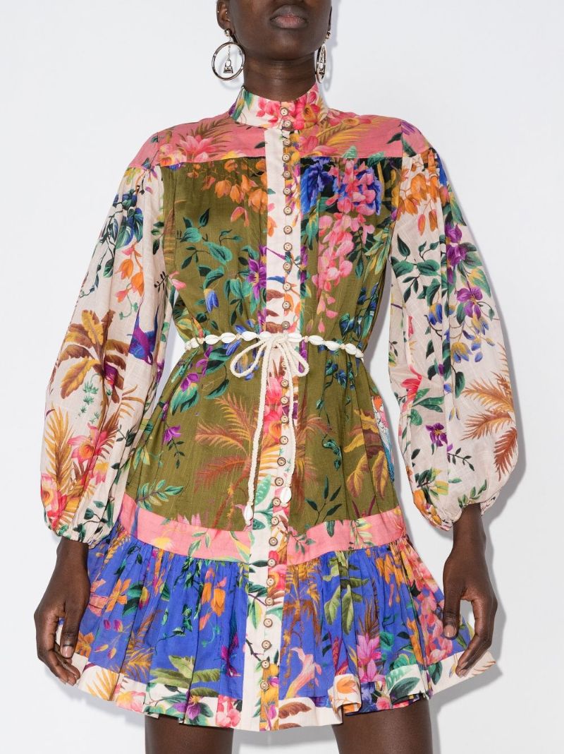 Tropicana Patchwork Cotton Mini Dress