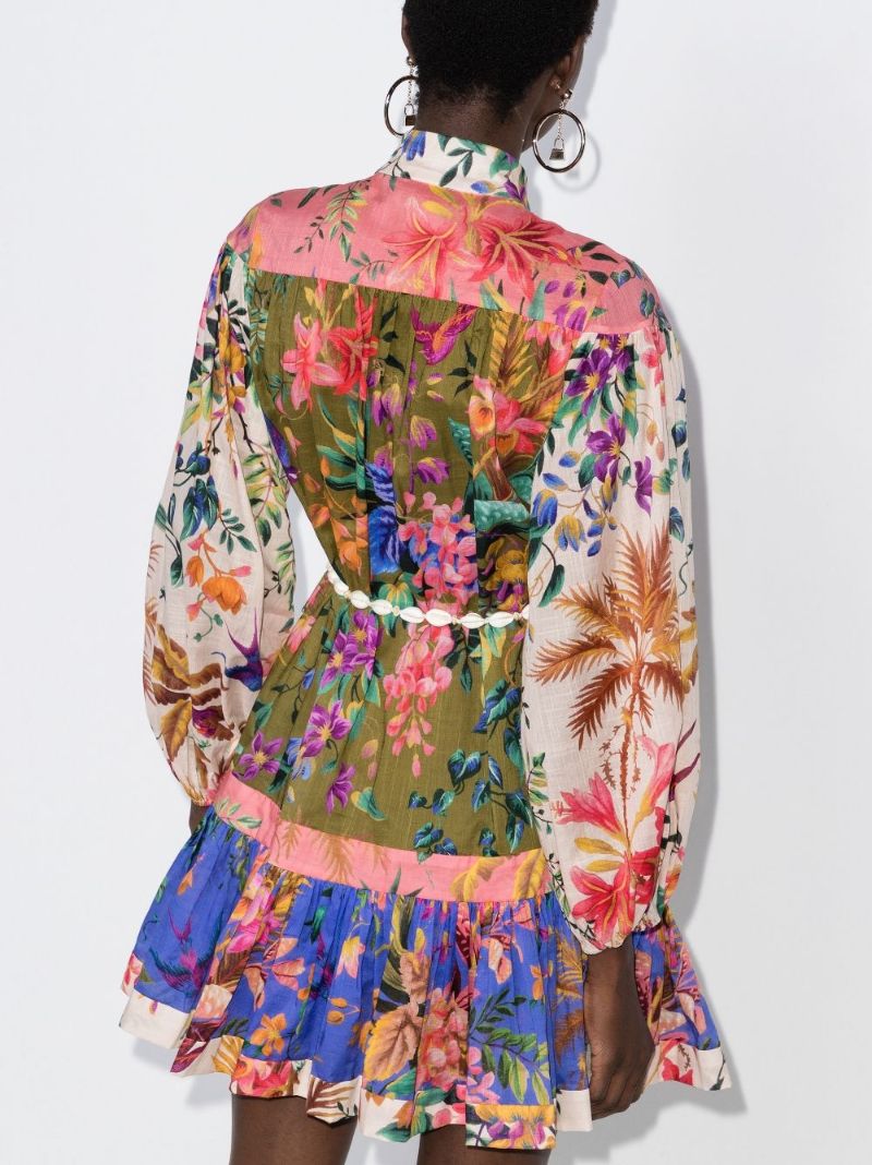 Tropicana Patchwork Cotton Mini Dress