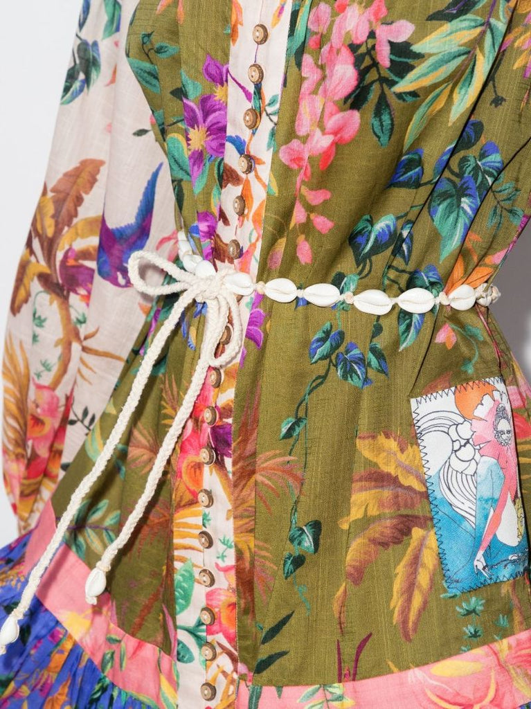 Tropicana Patchwork Cotton Mini Dress
