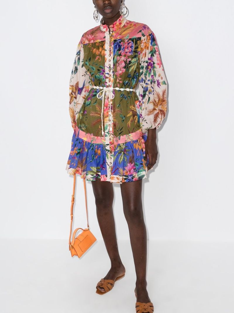 Tropicana Patchwork Cotton Mini Dress