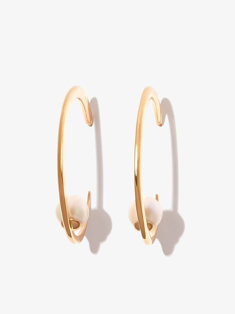 Gold Vermeil Isha Pearl Hoop Earrings