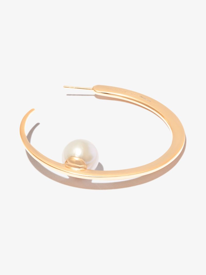 Gold Vermeil Isha Pearl Hoop Earrings