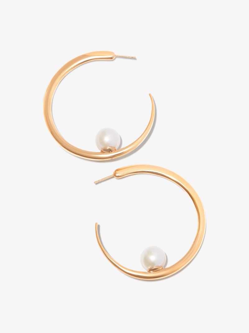 Gold Vermeil Isha Pearl Hoop Earrings