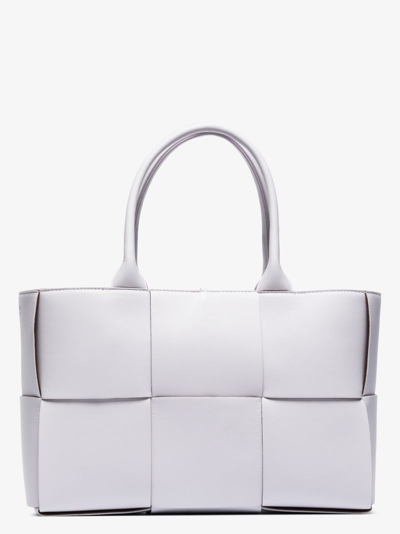 Purple Arco Medium Leather Tote Bag