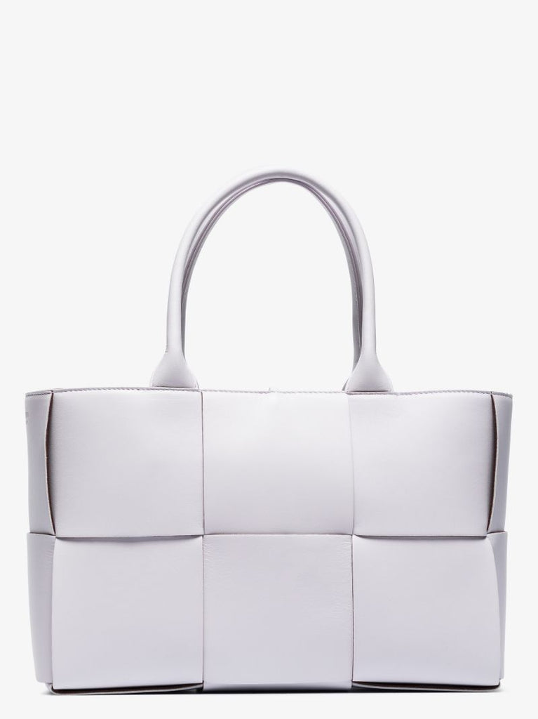 Purple Arco Medium Leather Tote Bag