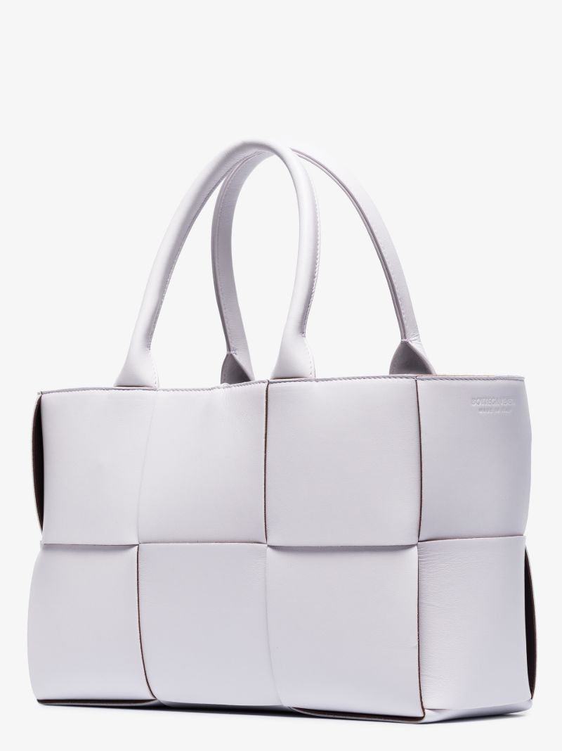 Purple Arco Medium Leather Tote Bag