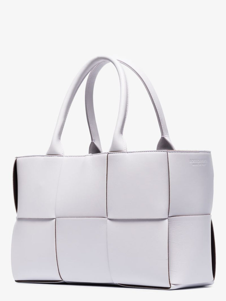Purple Arco Medium Leather Tote Bag