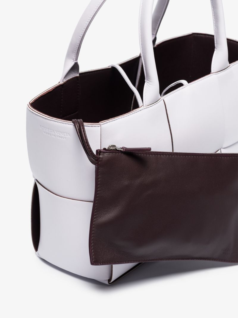 Purple Arco Medium Leather Tote Bag