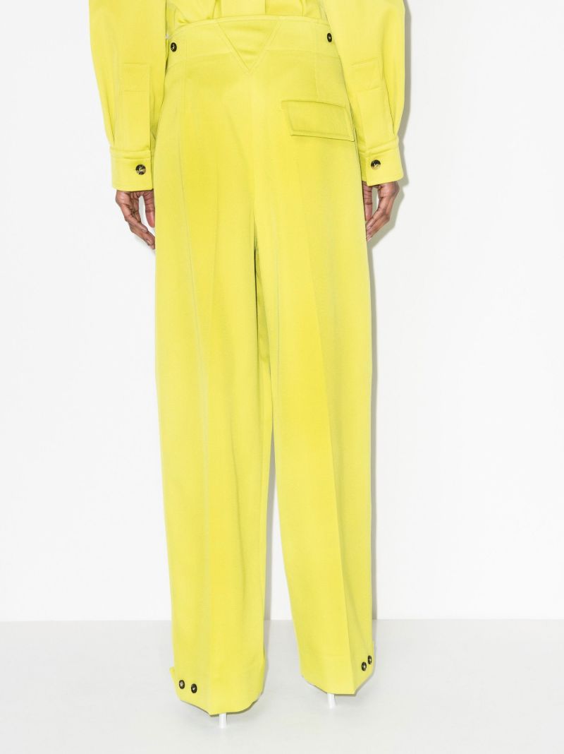 Yellow Wide-leg Wool Trousers