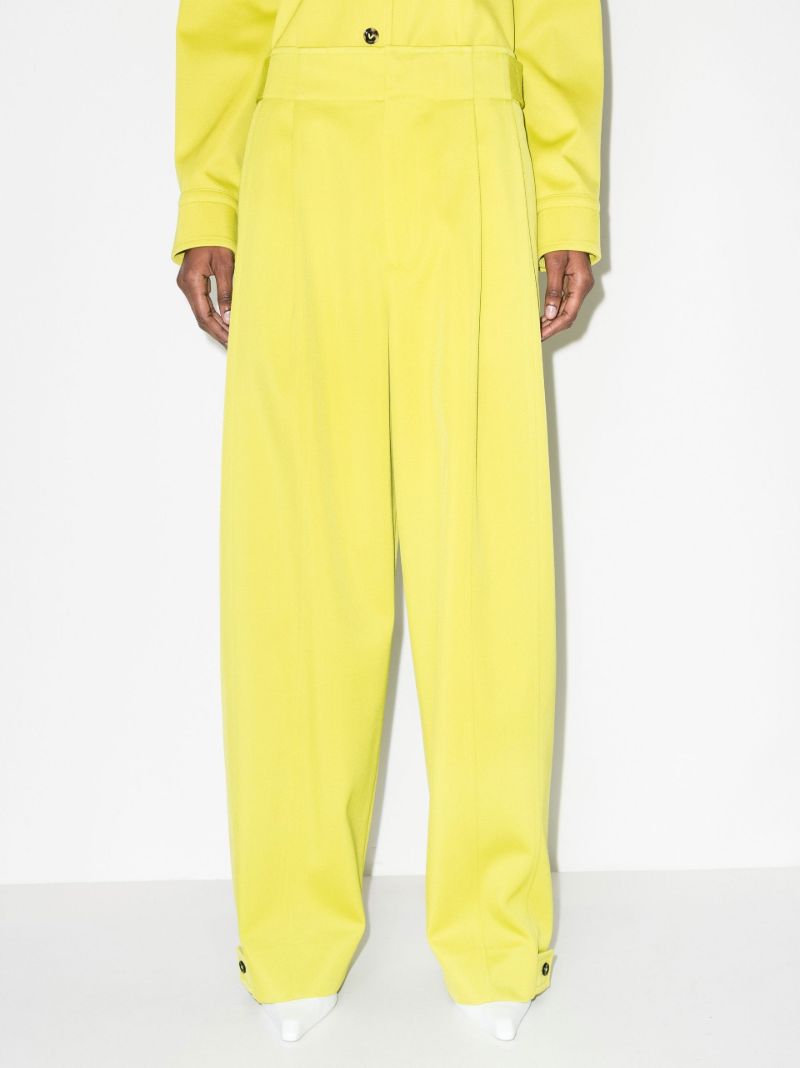 Yellow Wide-leg Wool Trousers