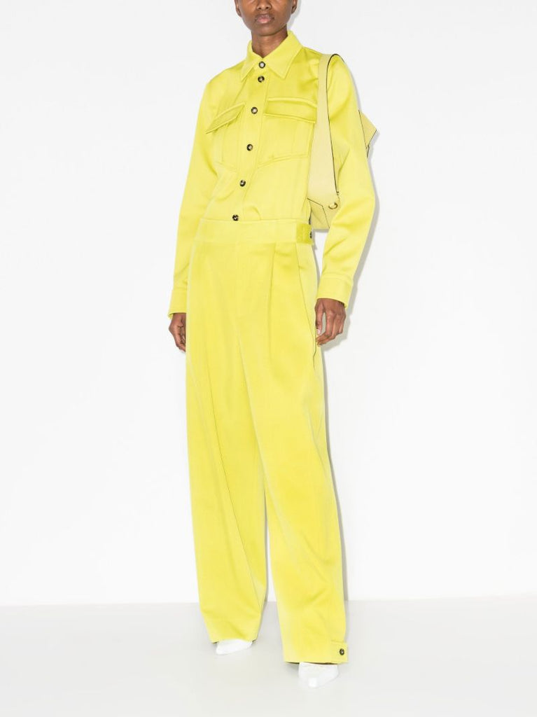Yellow Wide-leg Wool Trousers