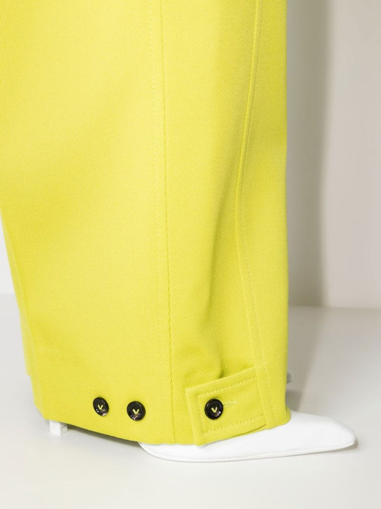 Yellow Wide-leg Wool Trousers