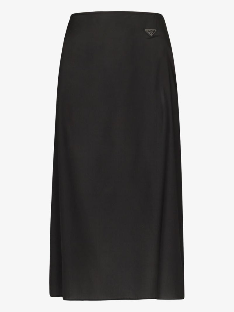 High Waist A-line Silk Skirt