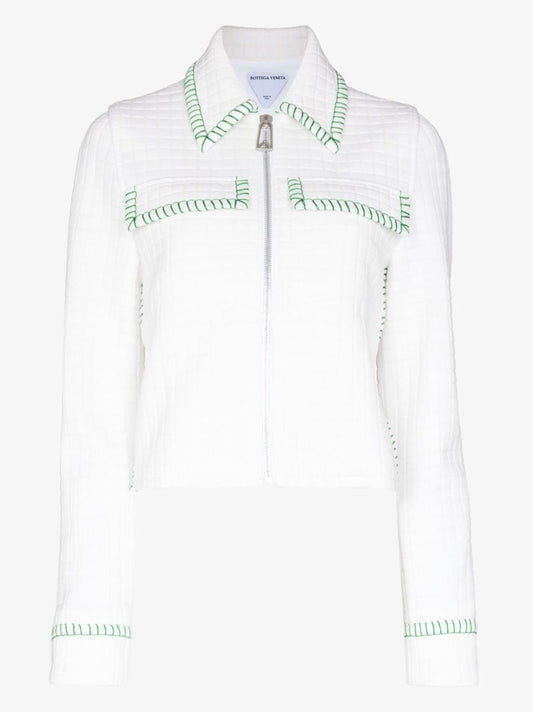 Topstitched MatelassÃ_x0083_Â© Jacket