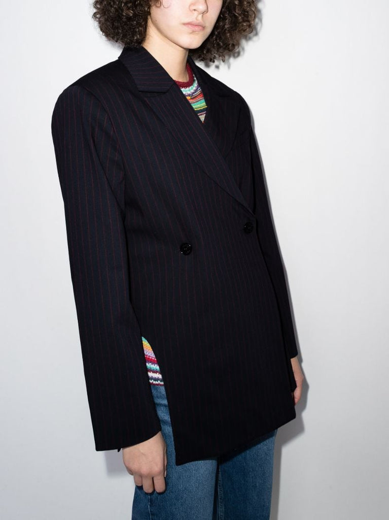 Double-breasted Pinstripe Blazer
