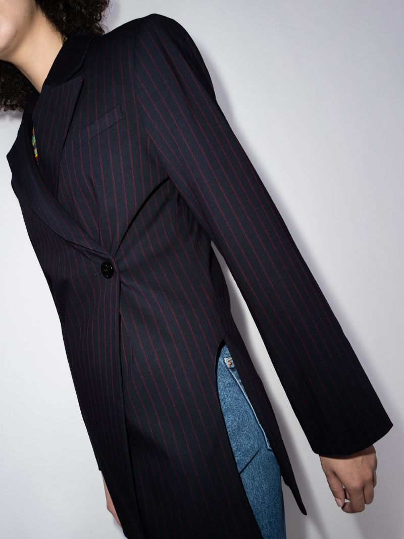 Double-breasted Pinstripe Blazer