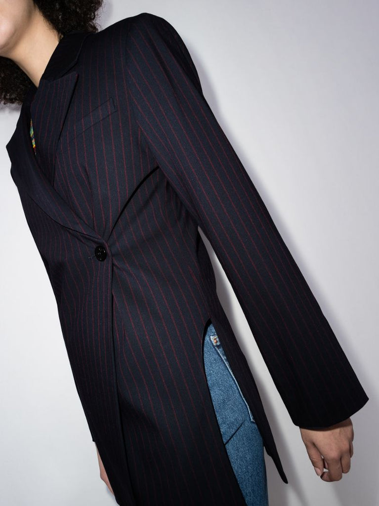 Double-breasted Pinstripe Blazer