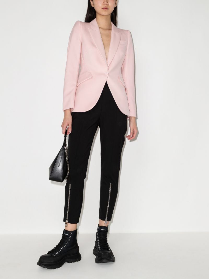 Padded Shoulder Wool Blazer