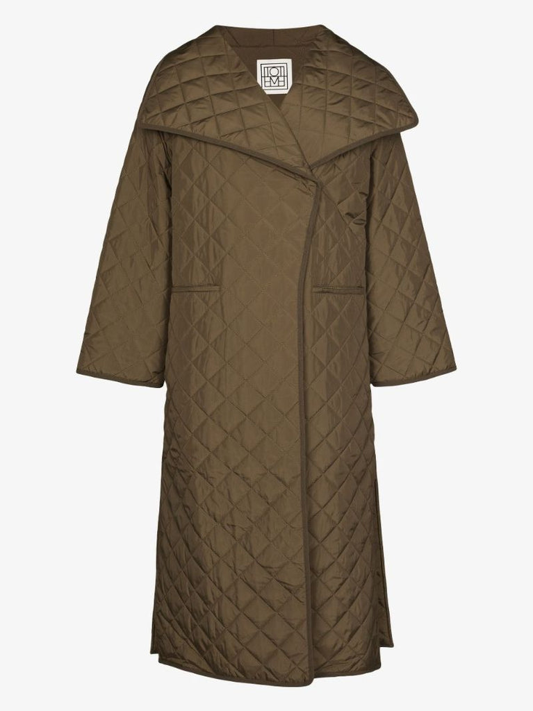 Green Quilted Oversized Coat