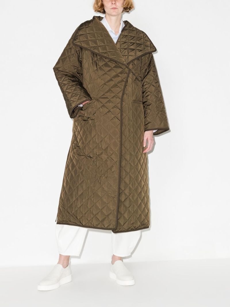 Green Quilted Oversized Coat