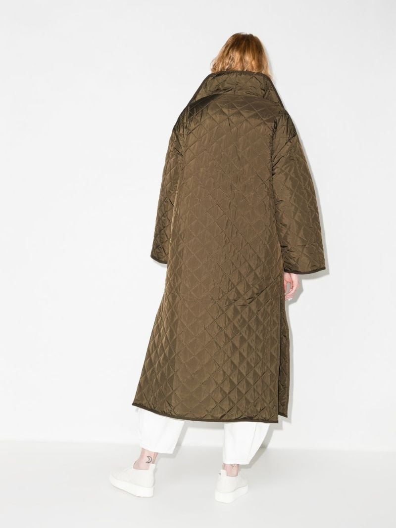 Green Quilted Oversized Coat