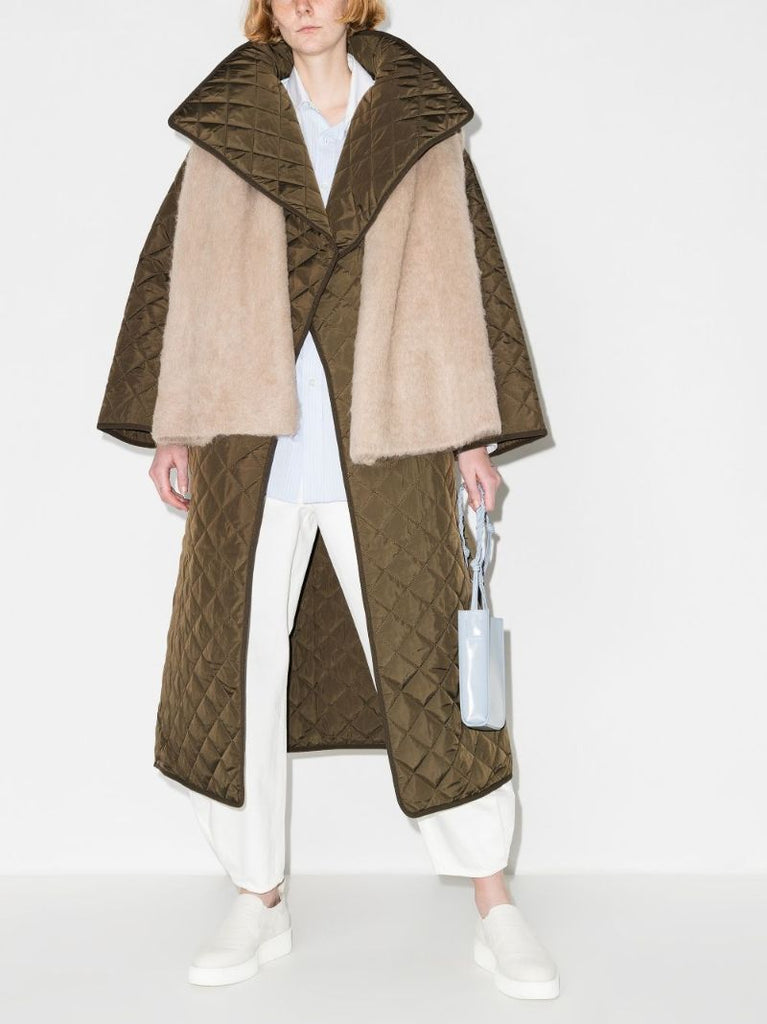 Green Quilted Oversized Coat