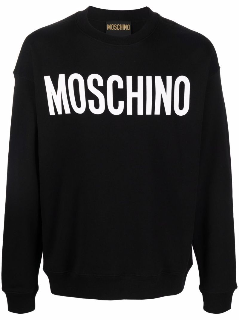 Black Logo Print Organic Cotton Sweatshirt