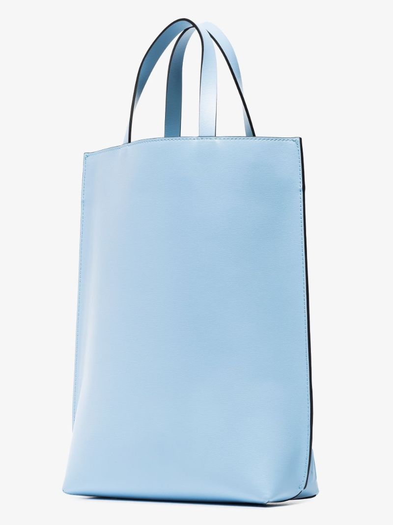 Blue Recycled Leather Tote Bag